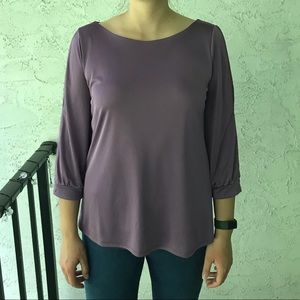 White House Black Market split sleeve purple top